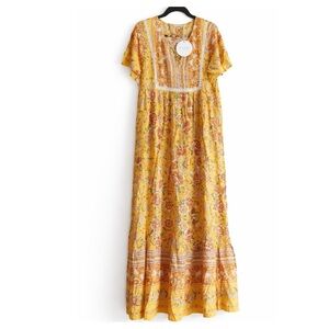 Rusttydustty 0XL Yellow Maxi Dress new with tags